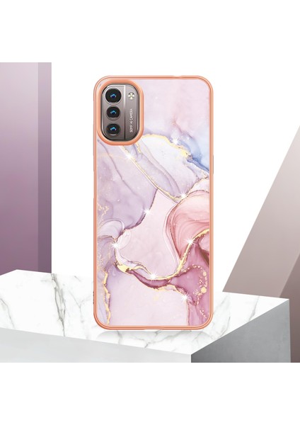 Nokia G21 / G11 Için Mermer Şık Desenli Tpu Tampon Telefon Kılıfı - Rose Gold (Yurt Dışından) indirimleri