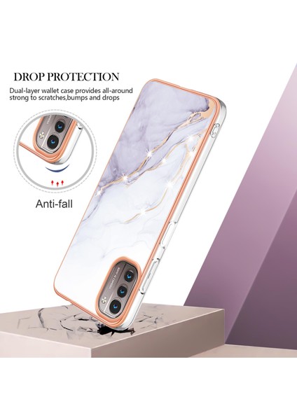Nokia G21 / G11 Için Mermer Şık Desenli Tpu Tampon Telefon Kılıfı - Beyaz (Yurt Dışından) modelleri