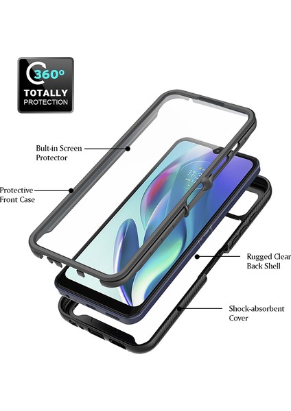 Motorola Moto G50 5g Için Dahili Ekran Koruyucu Tam Gövde Koruma Telefon Kılıfı - Mavi (Yurt Dışından) fırsatları