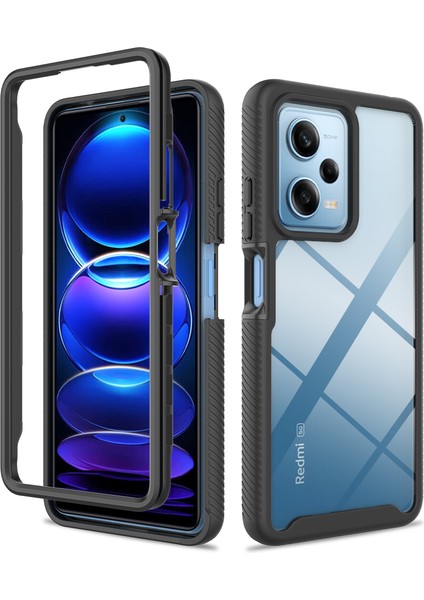 Xiaomi Poco X5 Pro Için Hibrit Bumper Tam Koruma Telefon Kılıfı - Siyah (Yurt Dışından)