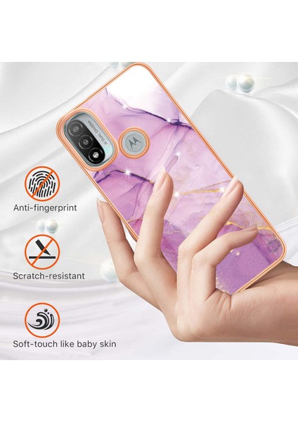 Motorola Moto E20 / E30 / E40 Için Mermer Şık Desenli Tpu Tampon Telefon Kılıfı - Pembe (Yurt Dışından) fiyatları