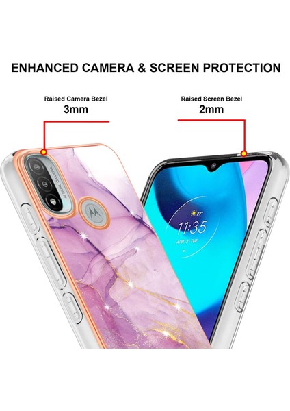 Motorola Moto E20 / E30 / E40 Için Mermer Şık Desenli Tpu Tampon Telefon Kılıfı - Pembe (Yurt Dışından) fırsatları