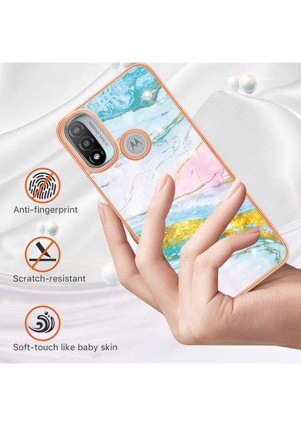 Motorola Moto E20 / E30 / E40 Için Mermer Şık Desenli Tpu Tampon Telefon Kılıfı - Altın (Yurt Dışından) fiyatları