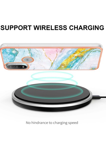 Motorola Moto E20 / E30 / E40 Için Mermer Şık Desenli Tpu Tampon Telefon Kılıfı - Altın (Yurt Dışından) modelleri