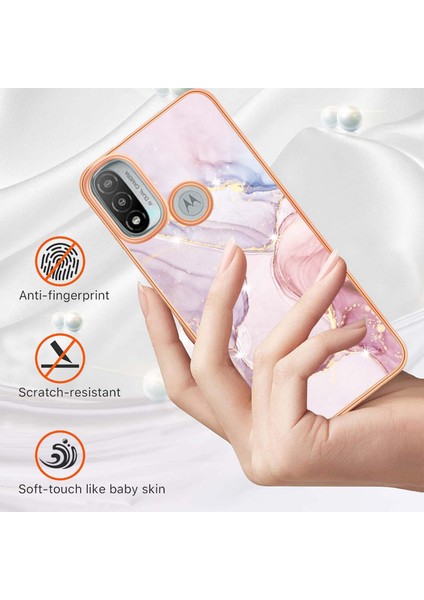 Motorola Moto E20 / E30 / E40 Için Mermer Şık Desenli Tpu Tampon Telefon Kılıfı - Rose Gold (Yurt Dışından) fiyatları