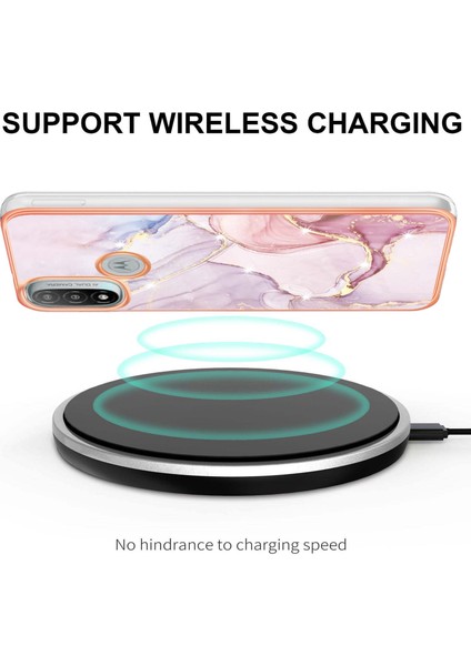Motorola Moto E20 / E30 / E40 Için Mermer Şık Desenli Tpu Tampon Telefon Kılıfı - Rose Gold (Yurt Dışından) modelleri