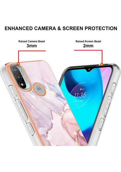 Motorola Moto E20 / E30 / E40 Için Mermer Şık Desenli Tpu Tampon Telefon Kılıfı - Rose Gold (Yurt Dışından) fırsatları