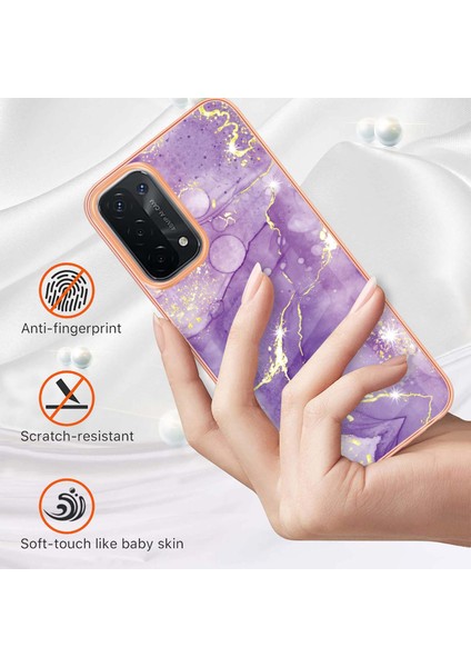 Oppo A74 5g / A93 5g / A54 5g / A93S 5g Için Mermer Şık Desenli Tpu Tampon Telefon Kılıfı - Mor (Yurt Dışından) fiyatları