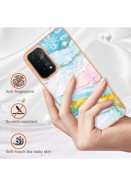 Oppo A74 5g / A93 5g / A54 5g / A93S 5g Için Mermer Şık Desenli Tpu Tampon Telefon Kılıfı - Altın (Yurt Dışından) fiyatları