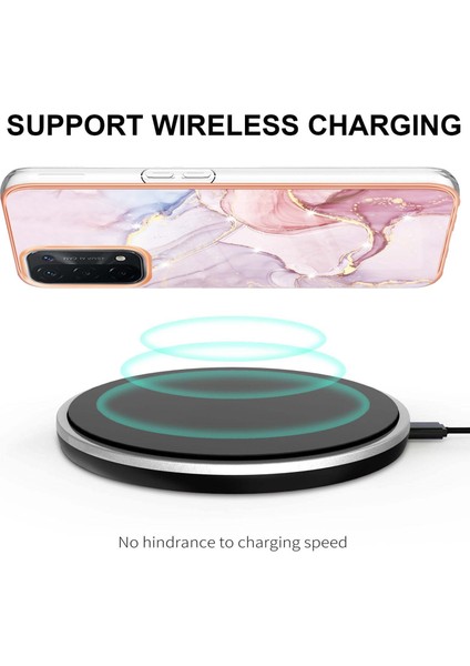 Oppo A74 5g / A93 5g / A54 5g / A93S 5g Için Mermer Şık Desenli Tpu Tampon Telefon Kılıfı - Rose Gold (Yurt Dışından) modelleri