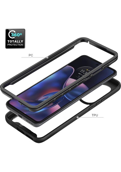 Motorola Edge 2022 Için Hibrit Bumper Tam Koruma Telefon Kılıfı - Mavi (Yurt Dışından) modelleri