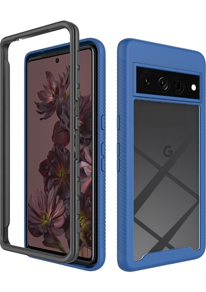 Google Pixel 7 Pro Için Hibrit Bumper Tam Koruma Telefon Kılıfı - Lacivert (Yurt Dışından)