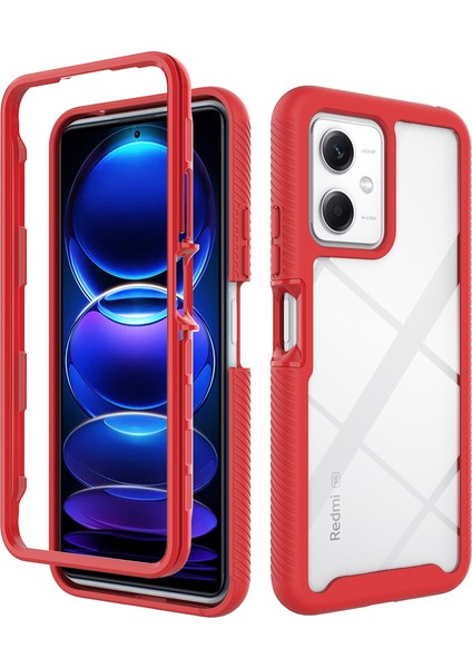 Xiaomi Poco X5 Için Hibrit Bumper Tam Koruma Telefon Kılıfı - Kırmızı (Yurt Dışından)