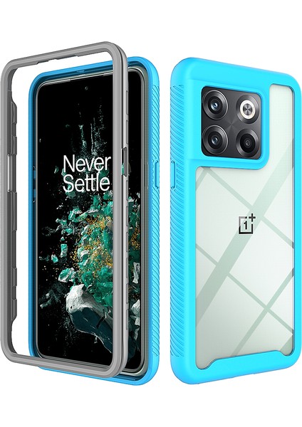 Oneplus 10T Için Hibrit Bumper Tam Koruma Telefon Kılıfı - Mavi (Yurt Dışından)
