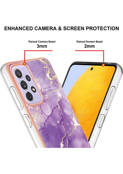 Samsung Galaxy A23 4g / 5g Için Mermer Şık Desenli Tpu Tampon Telefon Kılıfı - Mor (Yurt Dışından) fırsatları