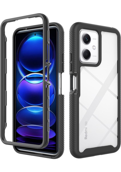 Xiaomi Poco X5 Için Hibrit Bumper Tam Koruma Telefon Kılıfı - Siyah (Yurt Dışından)