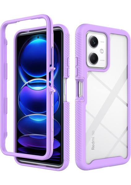 Xiaomi Poco X5 Için Hibrit Bumper Tam Koruma Telefon Kılıfı - Mor (Yurt Dışından)