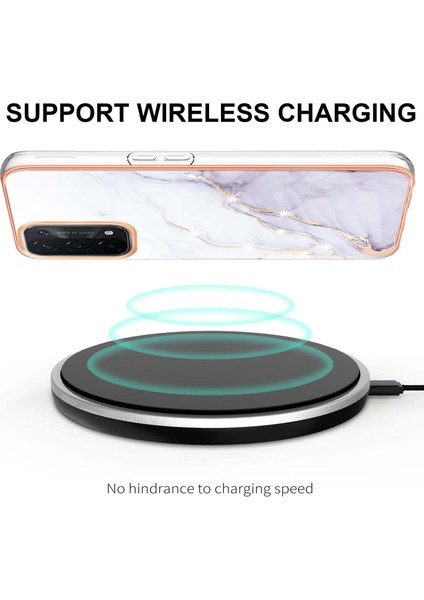 Oppo A74 5g / A93 5g / A54 5g / A93S 5g Için Mermer Şık Desenli Tpu Tampon Telefon Kılıfı - Beyaz (Yurt Dışından) modelleri