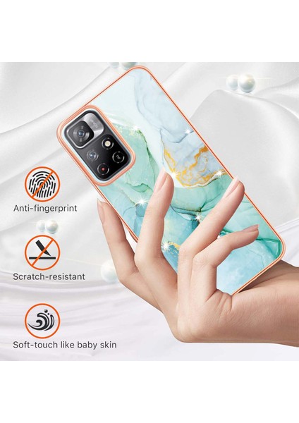 Xiaomi Poco M4 Pro 5g Için Mermer Şık Desenli Tpu Tampon Telefon Kılıfı - Yeşil (Yurt Dışından) fiyatları