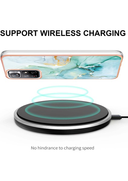 Xiaomi Poco M4 Pro 5g Için Mermer Şık Desenli Tpu Tampon Telefon Kılıfı - Yeşil (Yurt Dışından) modelleri