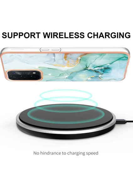 Oppo A74 5g / A93 5g / A54 5g / A93S 5g Için Mermer Şık Desenli Tpu Tampon Telefon Kılıfı - Yeşil (Yurt Dışından) modelleri