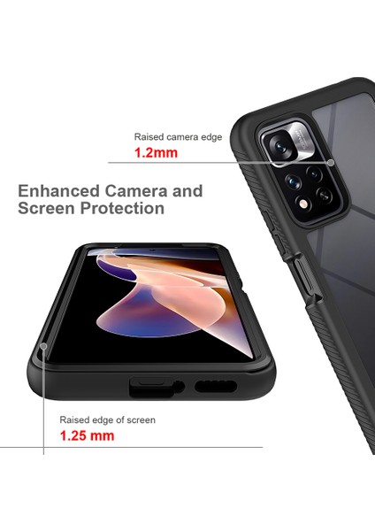 Xiaomi Redmi Note 11 Pro+ 5g Için Dahili Ekran Koruyucu Tam Gövde Koruma Telefon Kılıfı - Siyah (Yurt Dışından) modelleri
