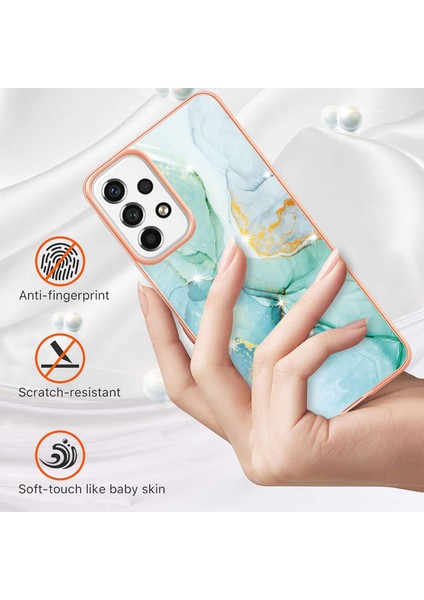 Samsung Galaxy A53 5g Için Mermer Şık Desenli Tpu Tampon Telefon Kılıfı - Yeşil (Yurt Dışından) fiyatları