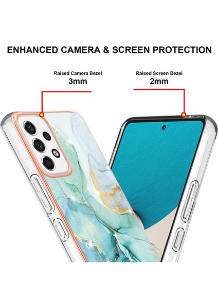 Samsung Galaxy A53 5g Için Mermer Şık Desenli Tpu Tampon Telefon Kılıfı - Yeşil (Yurt Dışından) fırsatları