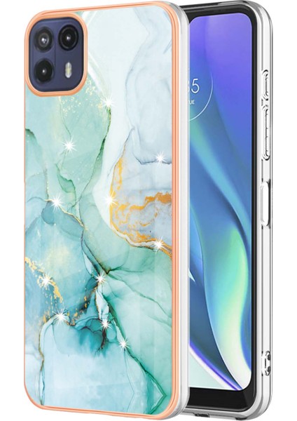 Motorola Moto G50 5g Için Mermer Şık Desenli Tpu Tampon Telefon Kılıfı - Yeşil (Yurt Dışından)