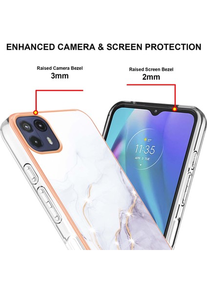 Motorola Moto G50 5g Için Mermer Şık Desenli Tpu Tampon Telefon Kılıfı - Beyaz (Yurt Dışından) fırsatları