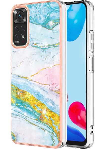 Xiaomi Redmi Note 11S / Note 11 4g Için Mermer Şık Desenli Tpu Tampon Telefon Kılıfı - Altın (Yurt Dışından)
