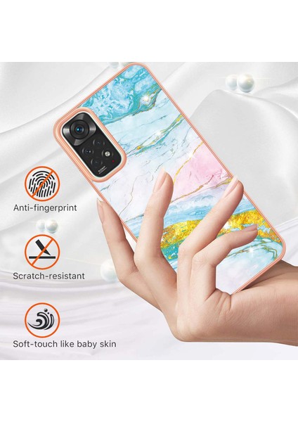 Xiaomi Redmi Note 11S / Note 11 4g Için Mermer Şık Desenli Tpu Tampon Telefon Kılıfı - Altın (Yurt Dışından)