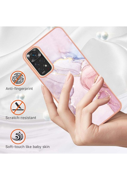 Xiaomi Redmi Note 11S / Note 11 4g Için Mermer Şık Desenli Tpu Tampon Telefon Kılıfı - Rose Gold (Yurt Dışından)