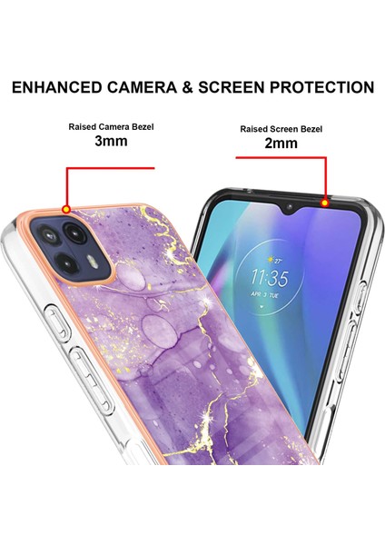 Motorola Moto G50 5g Için Mermer Şık Desenli Tpu Tampon Telefon Kılıfı - Mor (Yurt Dışından) fırsatları