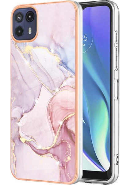 Motorola Moto G50 5g Için Mermer Şık Desenli Tpu Tampon Telefon Kılıfı - Rose Gold (Yurt Dışından)