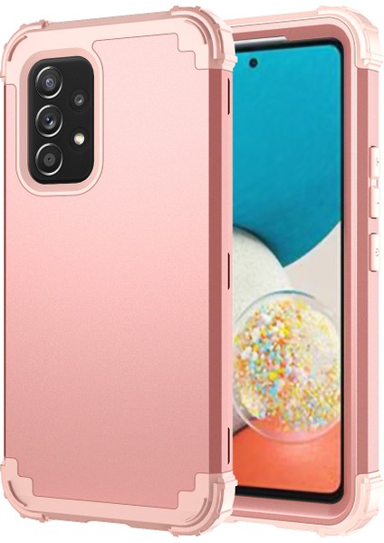 Samsung Galaxy A53 5g Için Yumuşak Silikon Sert Pc Tampon Telefon Kılıfı - Rose Gold (Yurt Dışından) modelleri