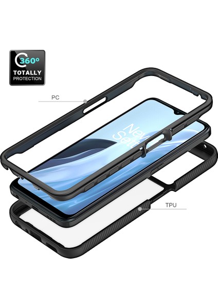 Oneplus Nord N300/OPPO A57/A57S/A77 Için Hibrit Bumper Tam Koruma Telefon Kılıfı - Mavi (Yurt Dışından) fırsatları