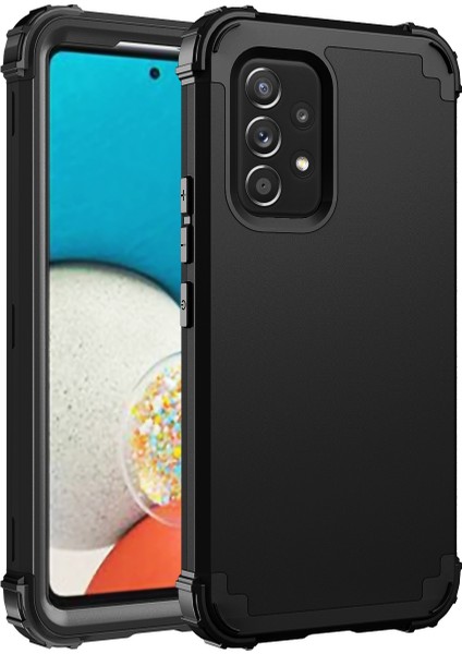 Samsung Galaxy A53 5g Için Yumuşak Silikon Sert Pc Tampon Telefon Kılıfı - Siyah (Yurt Dışından)