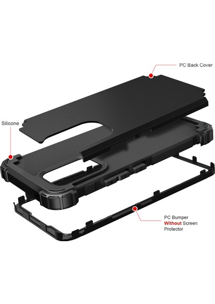 Samsung Galaxy A53 5g Için Yumuşak Silikon Sert Pc Tampon Telefon Kılıfı - Siyah (Yurt Dışından) fırsatları