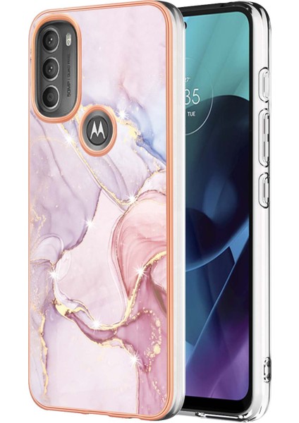 Motorola Moto G71 5g Için Mermer Şık Desenli Tpu Tampon Telefon Kılıfı - Rose Gold (Yurt Dışından)