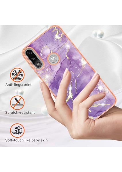 Motorola Moto E7 Power / E7I Power Için Mermer Şık Desenli Tpu Tampon Telefon Kılıfı - Mor (Yurt Dışından) fiyatları