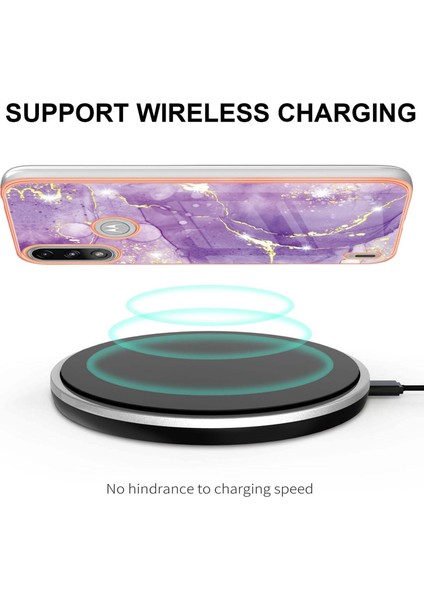 Motorola Moto E7 Power / E7I Power Için Mermer Şık Desenli Tpu Tampon Telefon Kılıfı - Mor (Yurt Dışından) modelleri