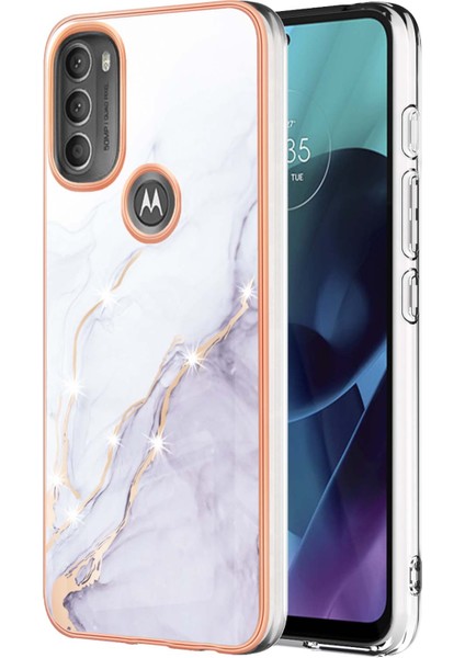 Motorola Moto G71 5g Için Mermer Şık Desenli Tpu Tampon Telefon Kılıfı - Beyaz (Yurt Dışından)