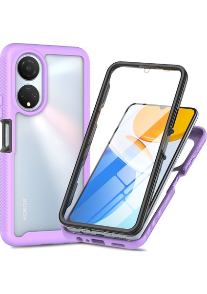 Huawei Honor X7 Için Dahili Ekran Koruyucu Tam Gövde Koruma Telefon Kılıfı - Mor (Yurt Dışından)