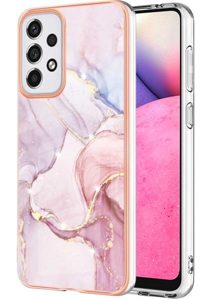 Samsung Galaxy A33 5g Için Mermer Şık Desenli Tpu Tampon Telefon Kılıfı - Rose Gold (Yurt Dışından)