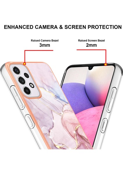 Samsung Galaxy A33 5g Için Mermer Şık Desenli Tpu Tampon Telefon Kılıfı - Rose Gold (Yurt Dışından) fırsatları
