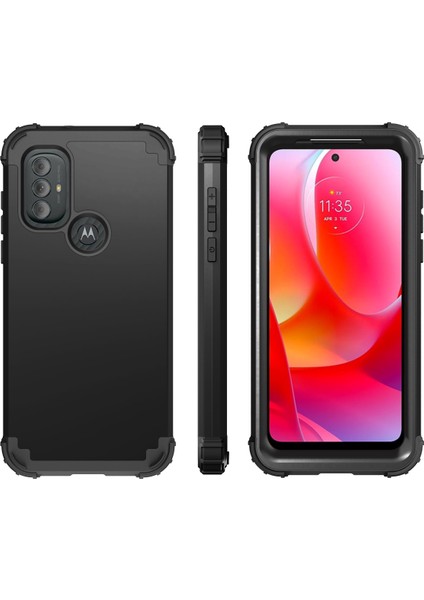 Motorola Moto G Power (2022) Için Yumuşak Silikon Sert Pc Tampon Telefon Kılıfı - Siyah (Yurt Dışından) modelleri