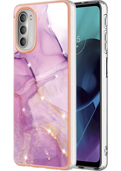 Motorola Moto G51 5g Için Mermer Şık Desenli Tpu Tampon Telefon Kılıfı - Pembe (Yurt Dışından)