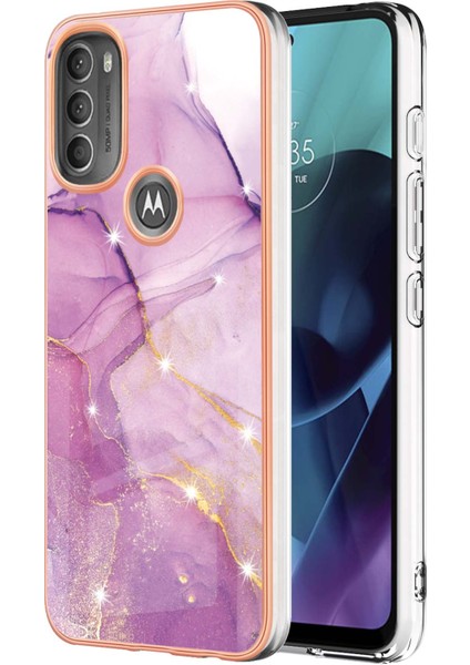 Motorola Moto G71 5g Için Mermer Şık Desenli Tpu Tampon Telefon Kılıfı - Pembe (Yurt Dışından)