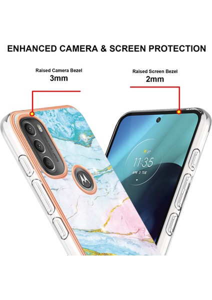 Motorola Moto G71 5g Için Mermer Şık Desenli Tpu Tampon Telefon Kılıfı - Altın (Yurt Dışından) fırsatları